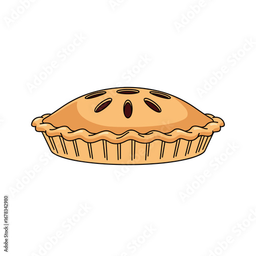 Delicious homemade apple pie freshly baked with a flaky golden crust and a sweet cinnamon filling