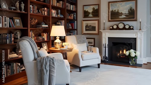 A young couple relaxes together on a sofa in a luxury, light-filled living room with modern wood furniture