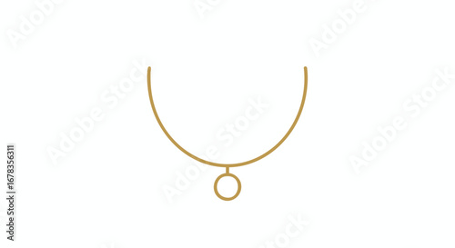 Minimalist gold necklace with circular pendant showcases simple elegance, perfect for delicate jewelry design and fashion-forward accessory trends