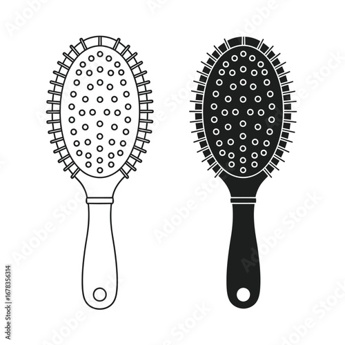 Set of 2 hair brushes vector illustration