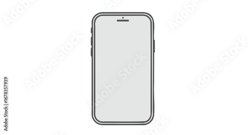 Sleek Smartphone Icon: Modern Mobile Device Representation for Connectivity and Technology Enhanced Communications, Simple and Minimalist Design,168