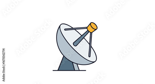 Digital age illustration with antenna, emphasizing global communications and futuristic technology, with focus data exchange and connectivity