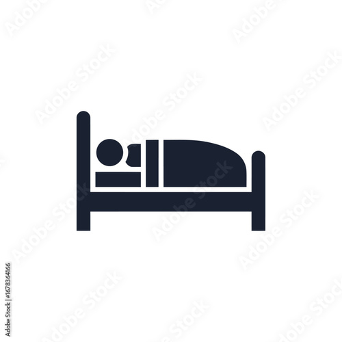 Sleeping person in bed icon