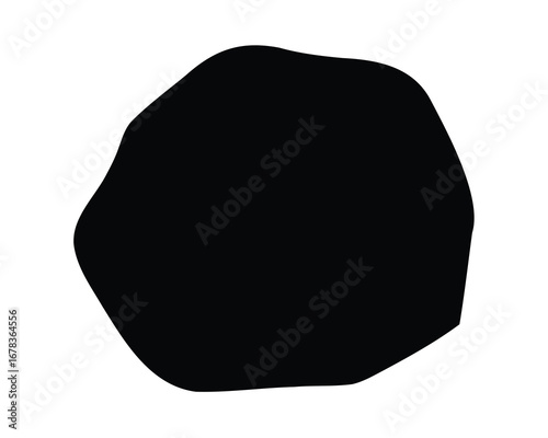Isolated irregular black shape on a white background, abstract graphic
