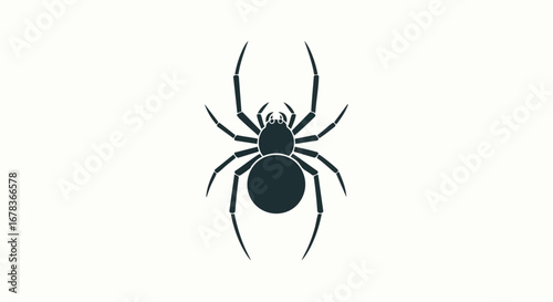 A minimalistic depiction of arachnid creature against clean backdrop enhancing the silhouette and structural elegance of spider vector design