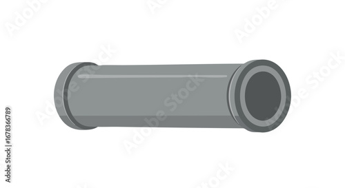 Isometric gray pipe illustration used for construction, plumbing or industrial applications, pipe icon vector construction, plumbing, isolated,