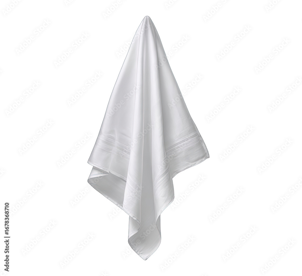 Fototapeta premium White fabric draped, hanging