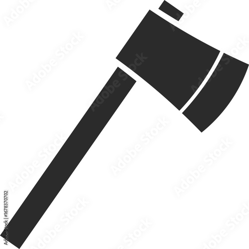 axe work tool icon wood cutter editable vector illustration in dark grey and clear background