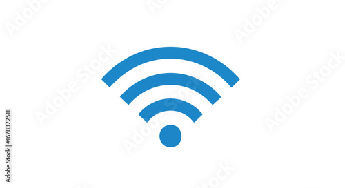 Wireless connectivity emblem, symbolizes digital communication and accessibility for contemporary technological applications, simple, modern, flat
