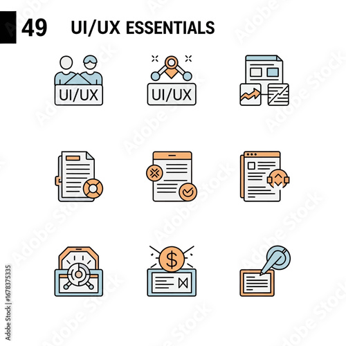 Discover essential UI/UX design icons for modern digital product development and user experience enhancement