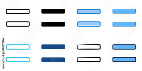 Equal sign icon set multiple style collection 
