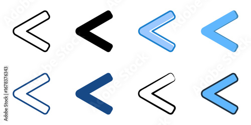 Less than icon set multiple style collection 
