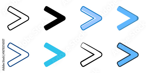Greater than icon set multiple style collection 
