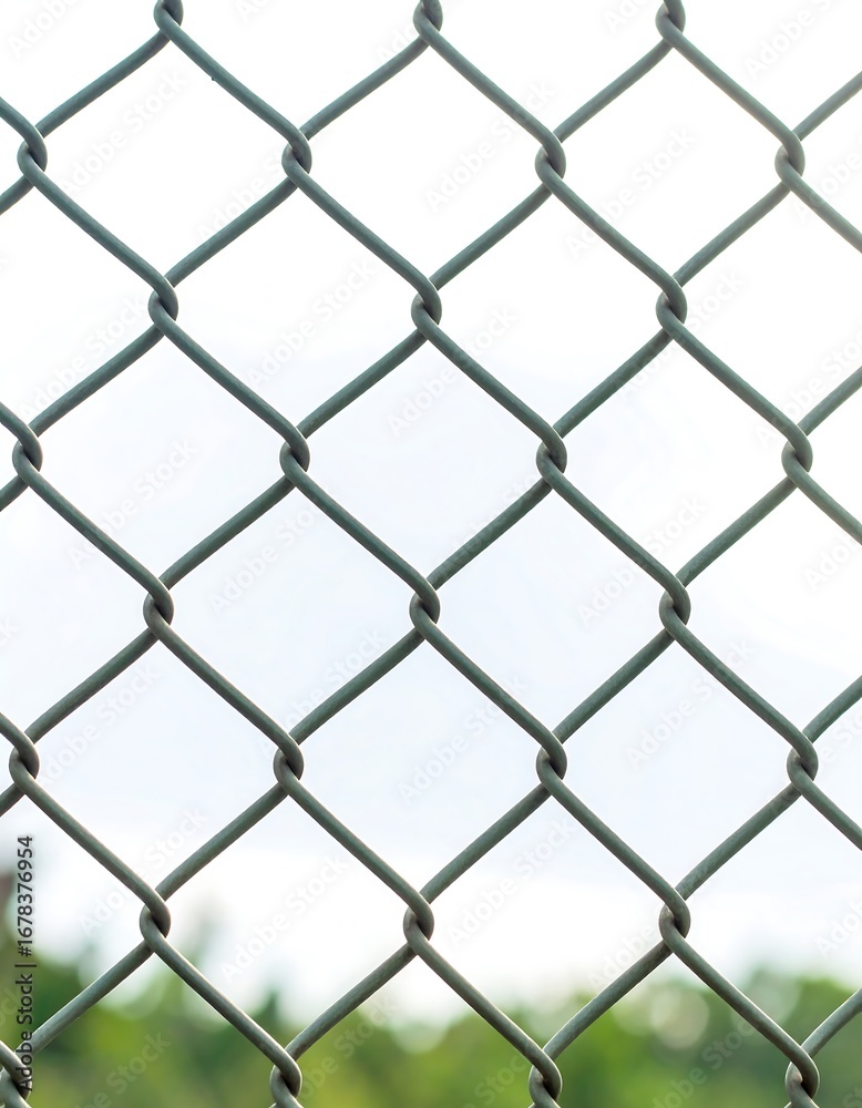 Fototapeta premium Close-up view of chain-link fence