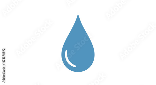 Clean water illustration, simple blue droplet graphic for environmental and conservation awareness visuals, resource preservation representation