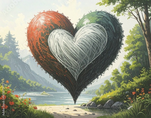 Happy Blue Cloud with Kawaii Face on White Background