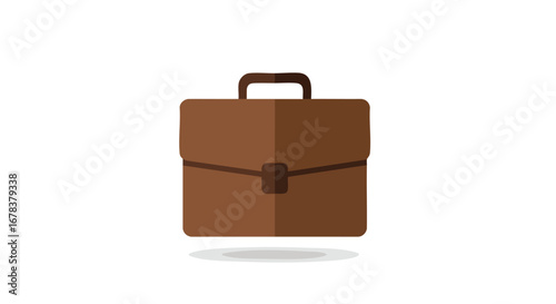 Isolated business briefcase vector illustration, symbolizing professional tools and organized files for efficiency success, a digital office