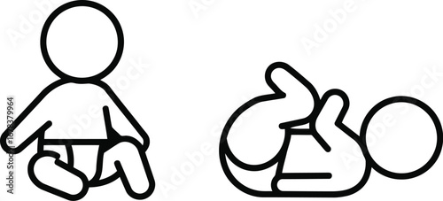 Baby icons sitting rolling