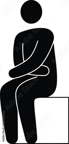 Fotografie Person sitting silhouette waiting contemplation