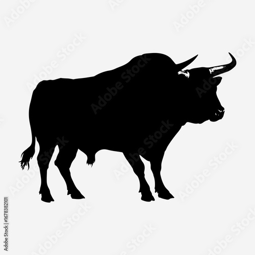 Bull Sign Single Vector Clip Icon Set Black Vector Graphic Art
