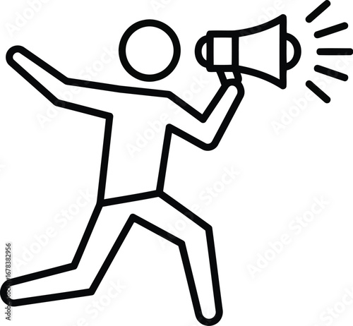 Person with megaphone announcing marketing promotion