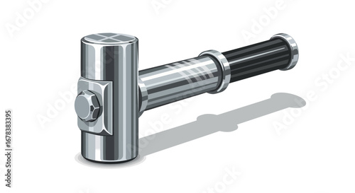 Metallic mallet tool illustration showcasing strength and precision design