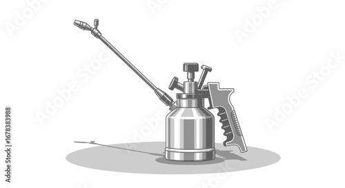 Retro styled insecticide sprayer illustration for gardening needs or agriculture