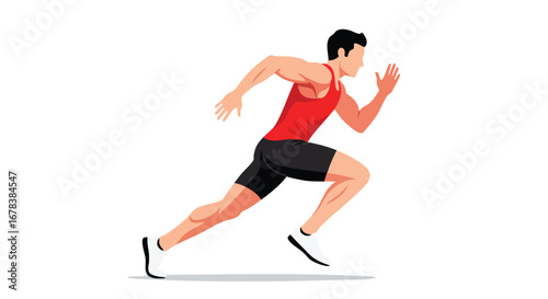 Dynamic runner illustration symbolizing speed and agility in athletic performance pursuit of fitness goals and training regimen for competitive