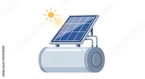 Solar panel and water heater synergy illustration for sustainable home energy  solutions