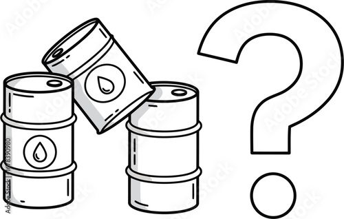 Oil barrel question mark energy market uncertainty