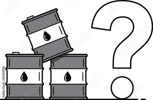Oil barrels question mark uncertainty