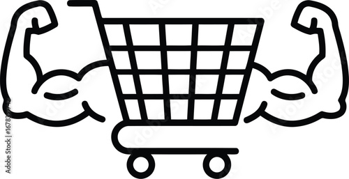 Strong shopping cart icon