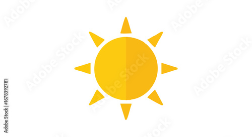 Radiant sun illustration illuminating positivity and warmth in a simple and symbolic artistic style