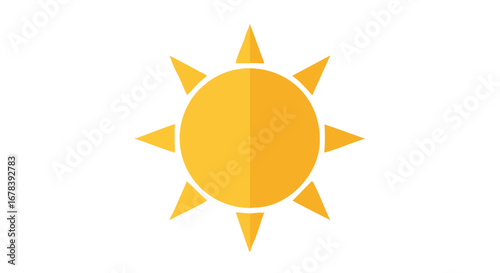 Radiant Vector Sun Illustration: A simple and appealing design element for various creative projects utilizing a warm color palette