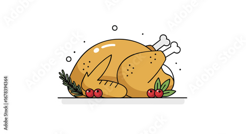 Festive cartoon turkey illustration for holiday celebrations and seasonal designs, perfect for greeting cards and invitations