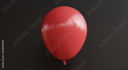 Red balloons on black background celebration party design 3d