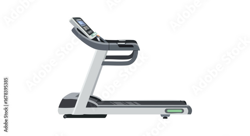 Modern treadmill illustration with sleek design, ideal for fitness and exercise visuals for health and wellness promotion