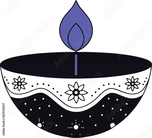 Diwali candle, a symbol of light and hope, perfect for festive greetings and cultural celebrations