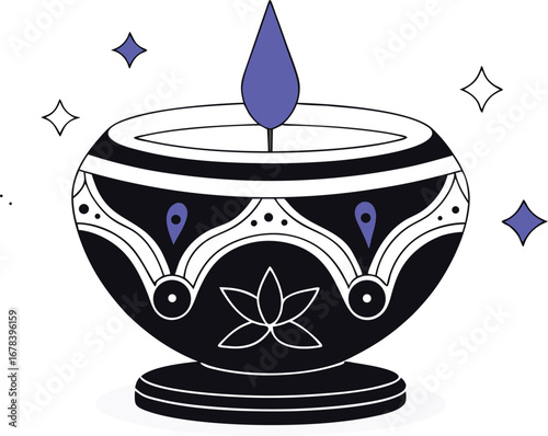 Diwali candle, a symbol of light and hope, perfect for festive greetings and cultural celebrations