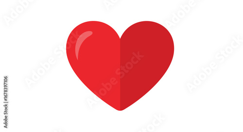 A Vibrant Red Heart Against a Clean White Backdrop, Symbolizing Love and Affection, Ideal for Valentine's Day Designs and Romantic Themes