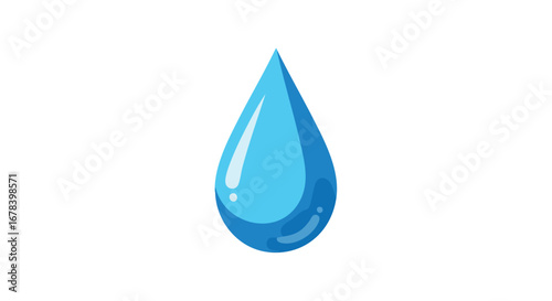 Illustrative water droplet conveying purity, cleanliness, and essence with stylized contours and clear color symbolizing refreshment and ecological