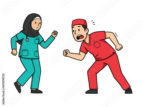 Nurses in Motion A Dynamic Depiction of Healthcare Professionals