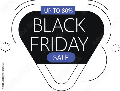 Black friday sale up to 80 off with modern design for retail and shopping promotions