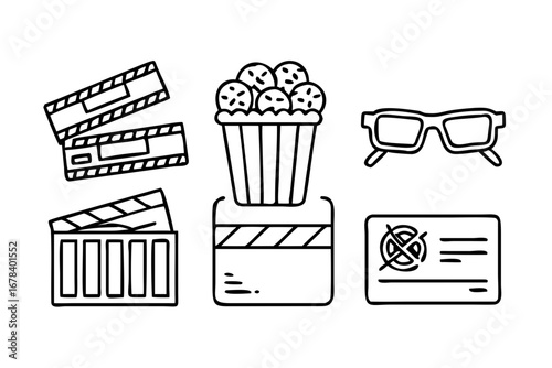 Vector art of movie and film related icons