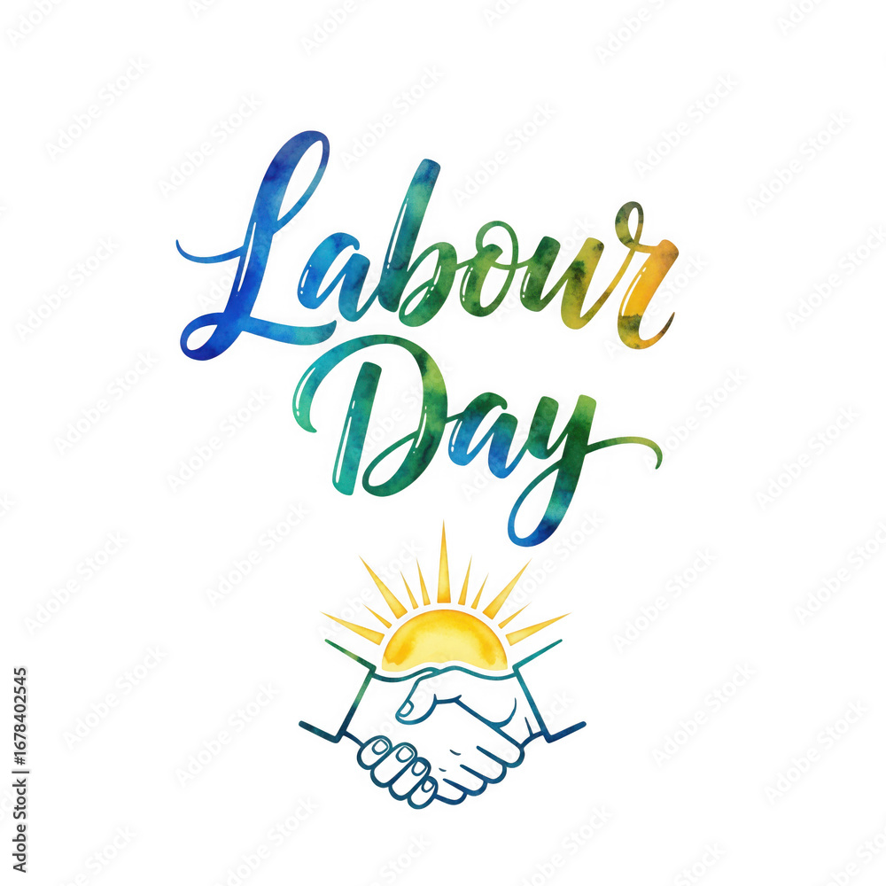 Fototapeta premium watercolor drawing labour day design
