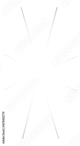 Abstract starburst explosion with radiating lines isolated on transparent background