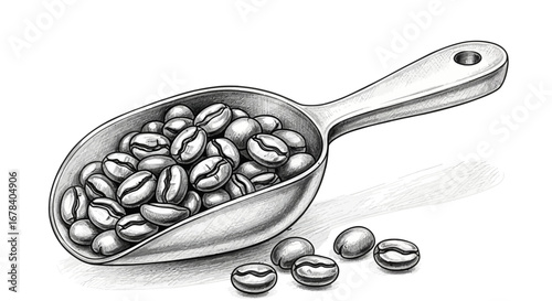 Detailed coffee bean illustration, ideal for crafting and culinary projects