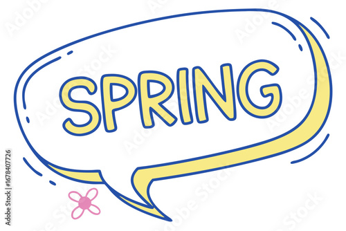Springtime Celebration A Cheerful Bubble of "Spring" Word Art. Embrace the Bloom and New Beginnings of the Season, Symbolic of Growth and Freshness