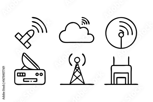 Vector art of communication and technology icons set