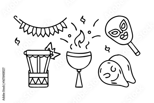 Vector art of party and celebration icons